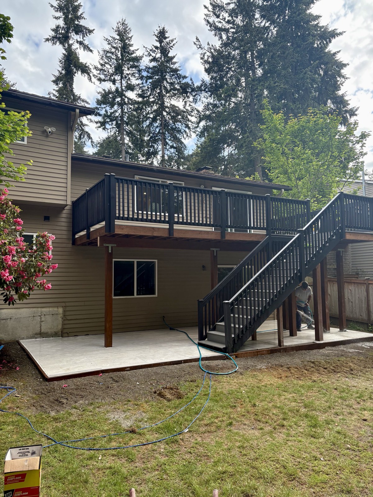 Elevated second-story deck & staircase